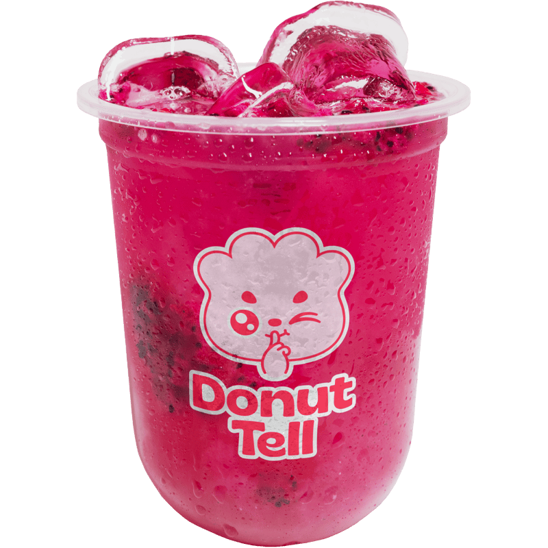 Pink Dragon lemonade, with housemade lemonade, pink pitaya and freeze fried dragon fruit